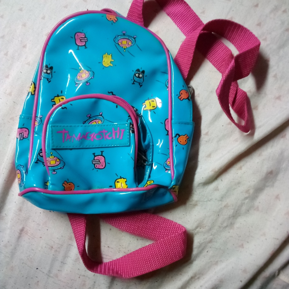 Tamagotchi mini backpack blue and pink